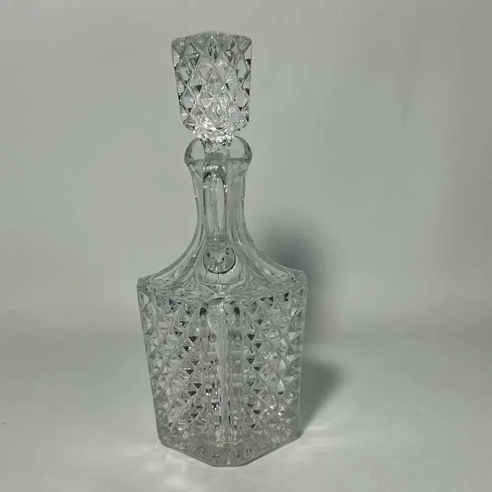Vintage Cut Crystal Glass Decanter W/ Stopper